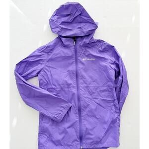 Columbia Kids Purple Rain Coat Size Medium 10/12 Rain Wind Outdoors